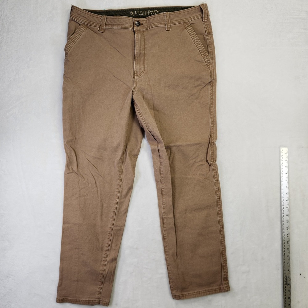Legendary Outfitters Mens Brown Canvas Utility Work Pants 40x32 Straight Leg